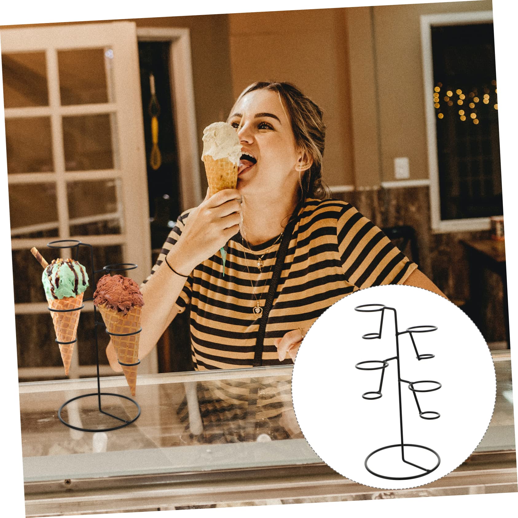 Amazon｜CIYODO アイスクリームコーン収納ラック 錬鉄製 コーン型